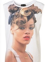 TOPSHOP Rihannaの顔写真Tシャツ